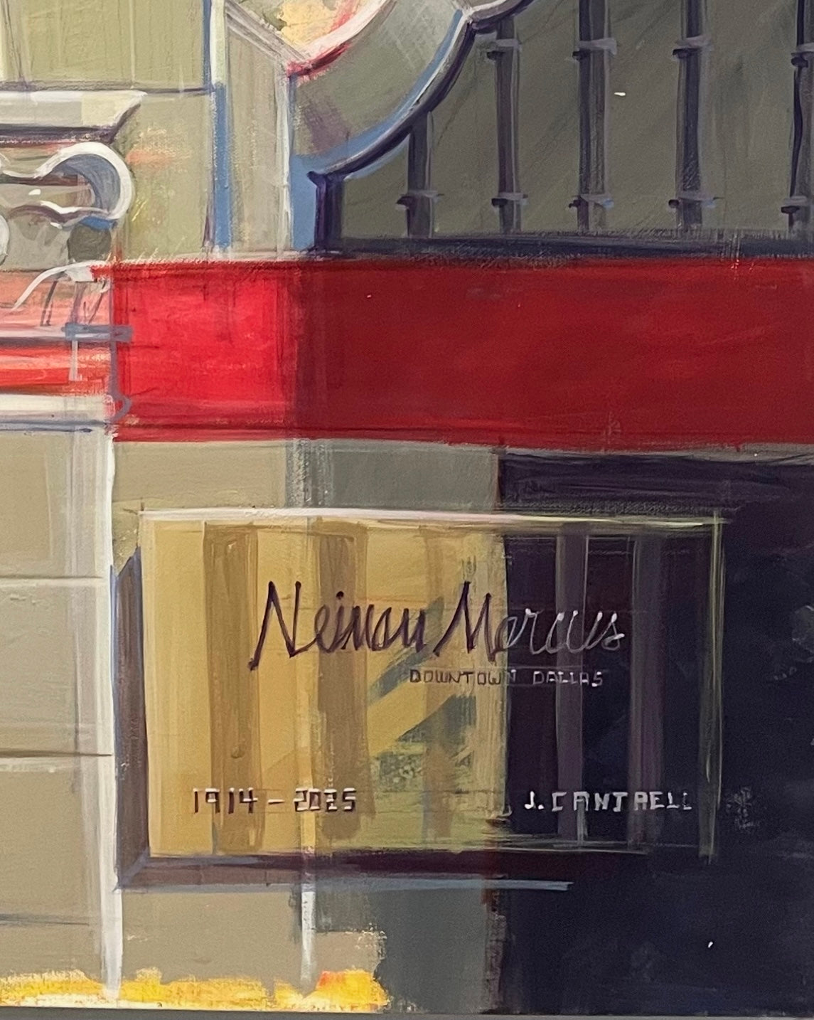 Commemorative painting of Neiman Marcus Store.