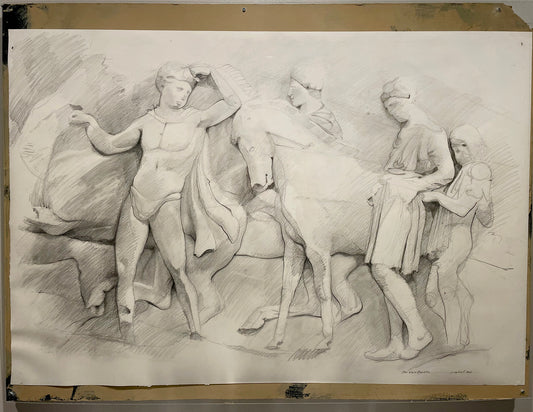 Drawing of a Bas-relief panel