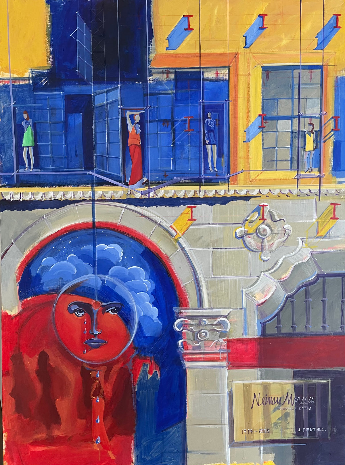 Commemorative painting of Neiman Marcus Store.